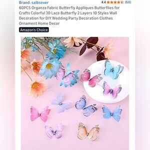 Fabric Butterflies with Jewels